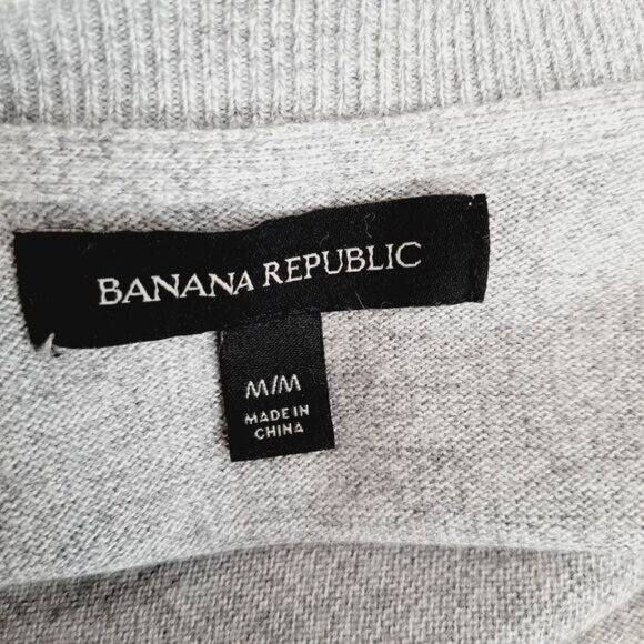 BANANA REPUBLIC Color-Block Mixed Media Crewneck Fine Knit Sweater Top Sz M - Picture 10 of 11